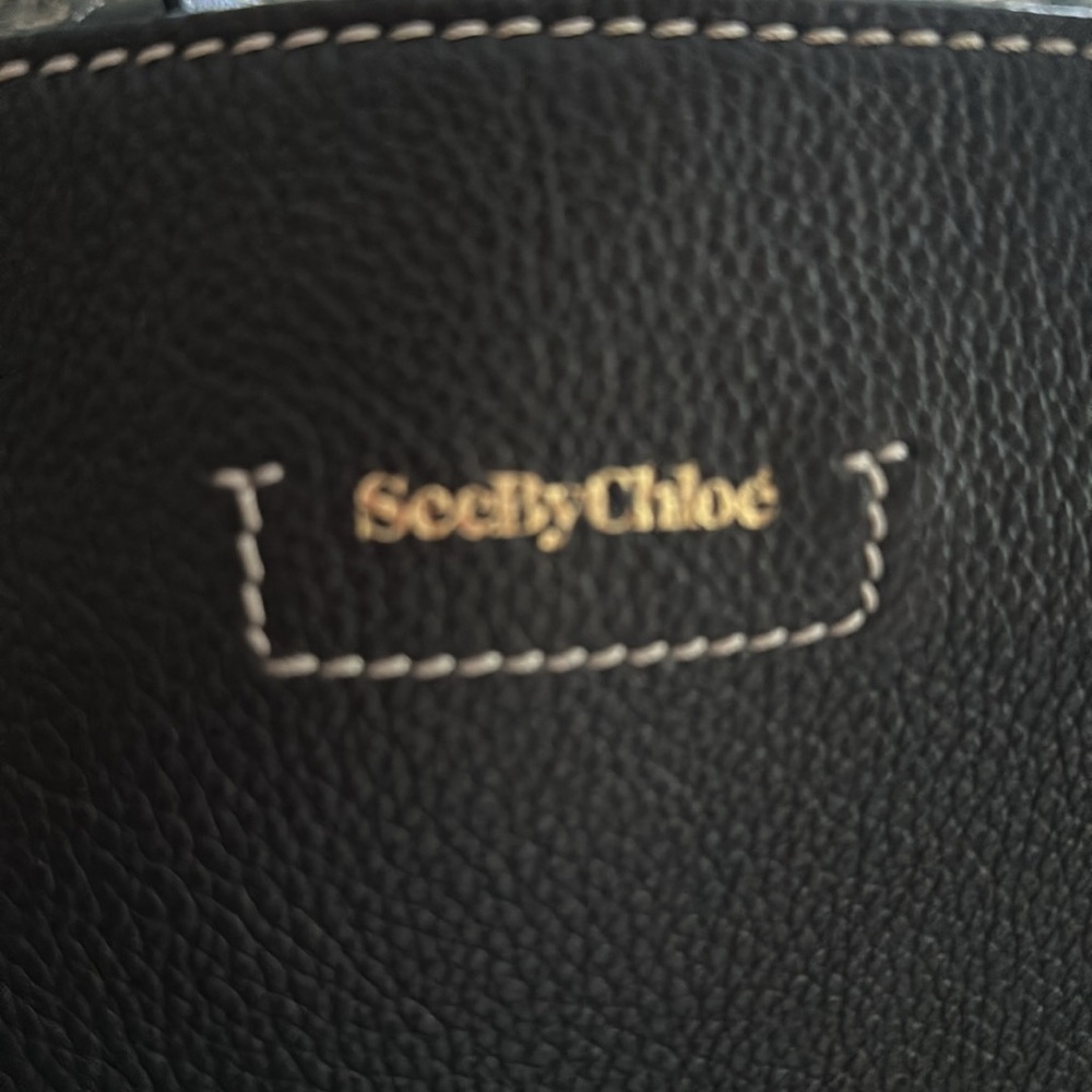 See by Chloe Cecelia Large Bucket/Tote Shoulder Bag, Black, EUC - Picture 7 of 9